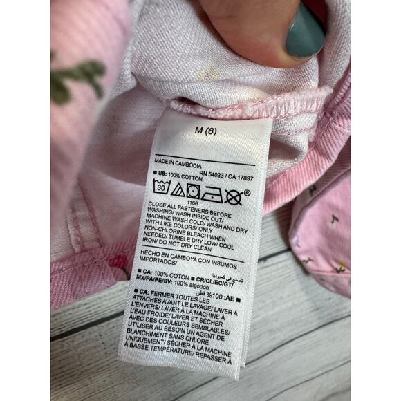 Old Navy Girl's Pink Floral Long Sleeve Jean Jacket Size Medium / 8 - Picture 7 of 9